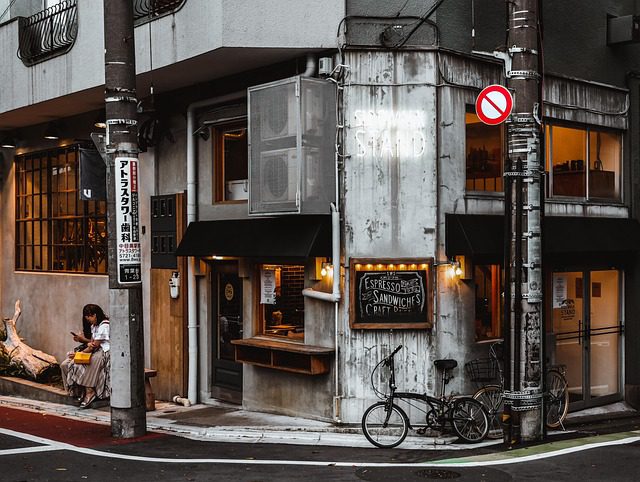 cafe outside japan peaceful cool