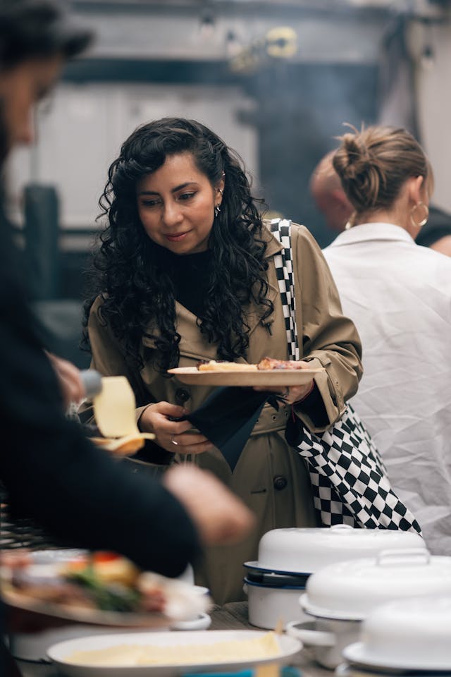 social gathering at outdoor dining event