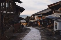 pathway between traditional houses