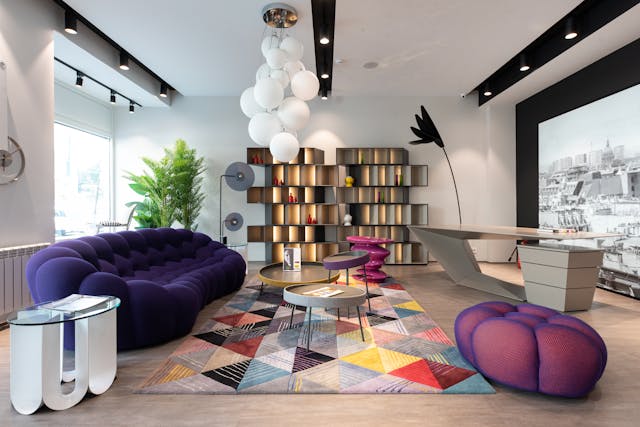 stylish interior of modern lounge zone