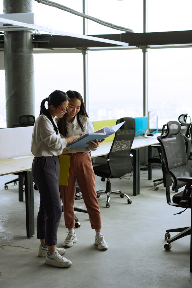 two women in the office